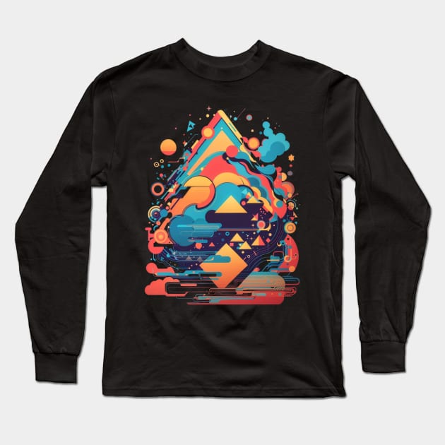 Abstract Geometric Shapes Long Sleeve T-Shirt by Trip Tank